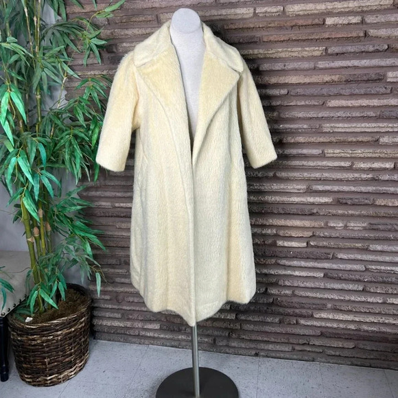Lilli Ann Vintage 50s 60s Cream Ivory Mohair Swing Coat - Picture 8 of 9
